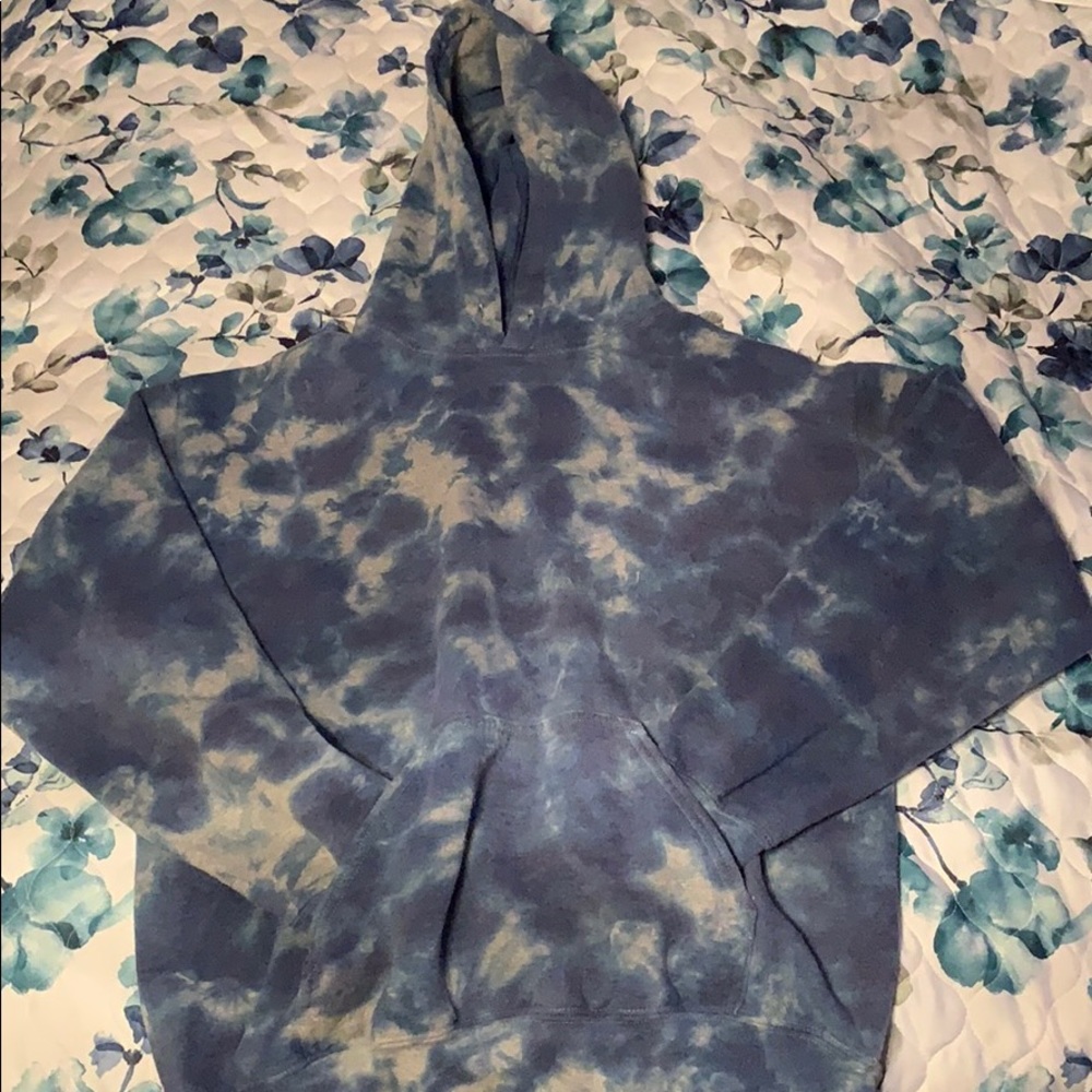 blue hoodie